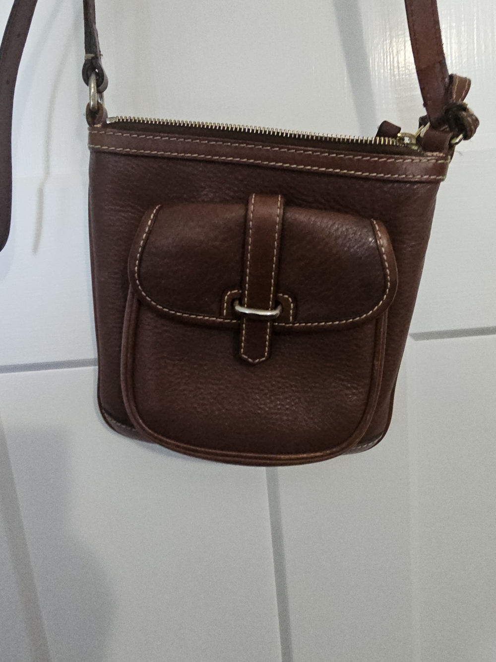 Dooney & Bourke Brown Pebbled Leather Crossbody Bag